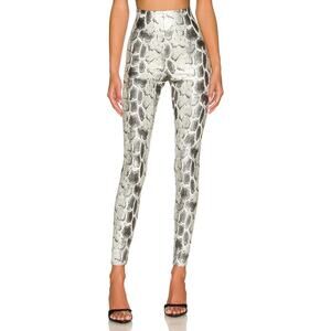 Commando Women's Faux Leather Animal Leggings Compression Fog Python Size XL NWT